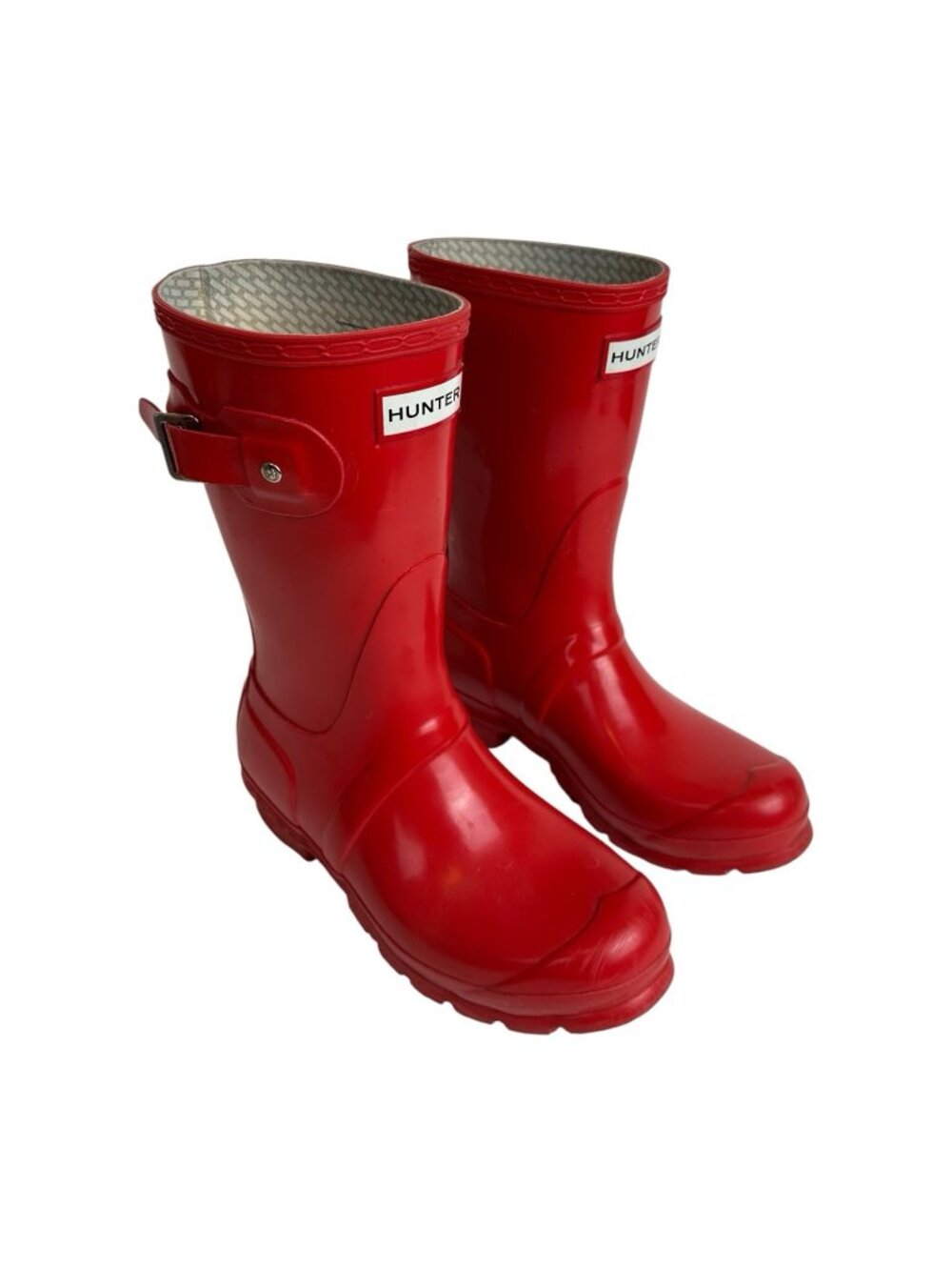 Hunter Original Short Rain Boots Red Teen US Kids 13 EU 31 Gloss Wellies